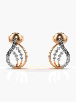 Valanova - Hallmarked 9K Rose Gold and Certified Lab Grown Diamond 0.21cts Stud Earrings