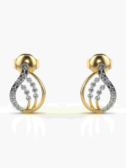 Valanova - Hallmarked 9K Yellow Gold and Certified Lab Grown Diamond 0.21cts Stud Earrings
