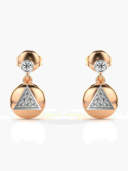 Valanova - Hallmarked 9K Rose Gold and Certified Lab Grown Diamond 0.16cts Stud Earrings