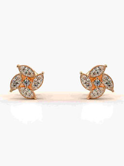 Valanova - Hallmarked 9K Rose Gold and Certified Lab Grown Diamond 0.66cts Stud Earrings
