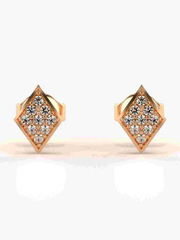 Valanova - Hallmarked 9K Rose Gold and Certified Lab Grown Diamond 0.13cts Stud Earrings