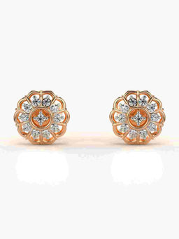 Valanova - Hallmarked 9K Rose Gold and Certified Lab Grown Diamond 0.21cts Stud Earrings