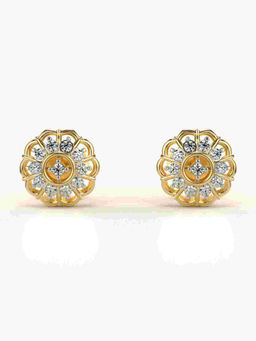 Valanova - Hallmarked 9K Yellow Gold and Certified Lab Grown Diamond 0.21cts Stud Earrings