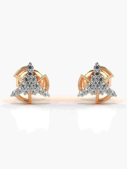 Valanova - Hallmarked 9K Rose Gold and Certified Lab Grown Diamond 0.17cts Stud Earrings