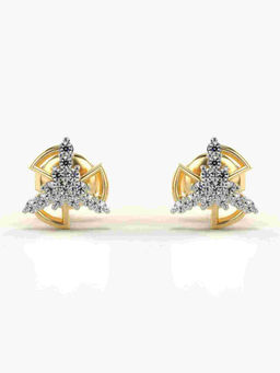 Valanova - Hallmarked 9K Yellow Gold and Certified Lab Grown Diamond 0.17cts Stud Earrings