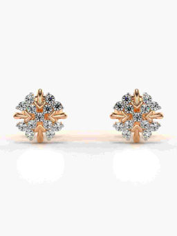 Valanova - Hallmarked 9K Rose Gold and Certified Lab Grown Diamond 0.19cts Stud Earrings