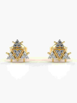 Valanova - Hallmarked 9K Yellow Gold and Certified Lab Grown Diamond 0.16cts Stud Earrings