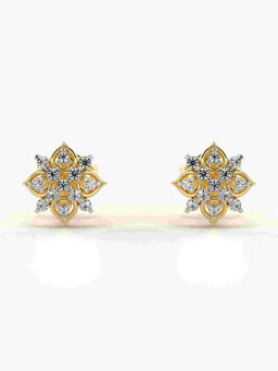 Valanova - Hallmarked 9K Yellow Gold and Certified Lab Grown Diamond 0.16cts Stud Earrings