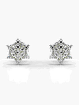 Valanova - Hallmarked 9K White Gold and Certified Lab Grown Diamond 0.19cts Stud Earrings