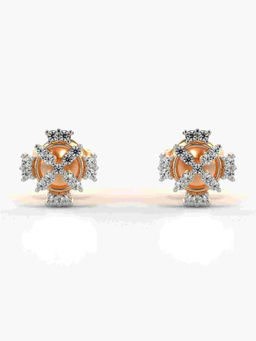 Valanova - Hallmarked 9K Rose Gold and Certified Lab Grown Diamond 0.19cts Stud Earrings