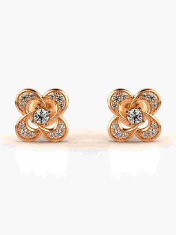 Valanova - Hallmarked 9K Rose Gold and Certified Lab Grown Diamond 0.23cts Stud Earrings
