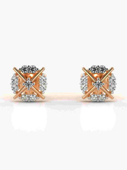 Valanova - Hallmarked 9K Rose Gold and Certified Lab Grown Diamond 0.17cts Stud Earrings