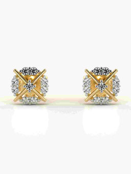Valanova - Hallmarked 9K Yellow Gold and Certified Lab Grown Diamond 0.17cts Stud Earrings