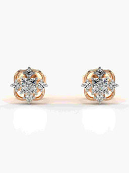 Valanova - Hallmarked 9K Rose Gold and Certified Lab Grown Diamond 0.19cts Stud Earrings
