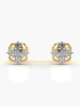 Valanova - Hallmarked 9K Yellow Gold and Certified Lab Grown Diamond 0.19cts Stud Earrings
