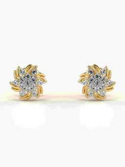 Valanova - Hallmarked 9K Yellow Gold and Certified Lab Grown Diamond 0.17cts Stud Earrings