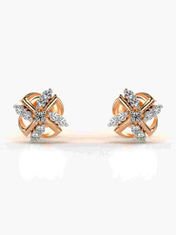 Valanova - Hallmarked 9K Rose Gold and Certified Lab Grown Diamond 0.17cts Stud Earrings