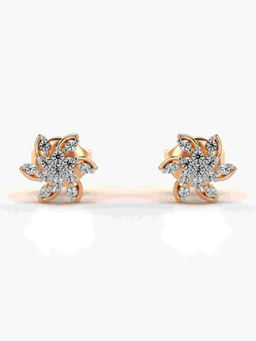 Valanova - Hallmarked 9K Rose Gold and Certified Lab Grown Diamond 0.16cts Stud Earrings