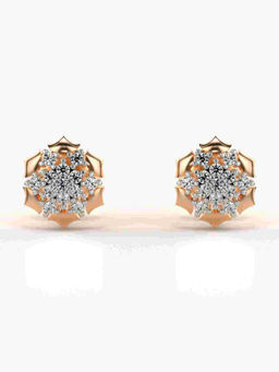 Valanova - Hallmarked 9K Rose Gold and Certified Lab Grown Diamond 0.17cts Stud Earrings