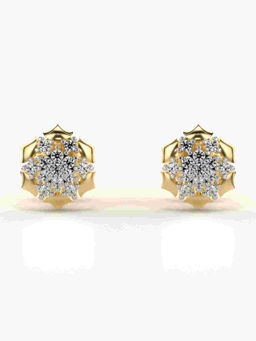 Valanova - Hallmarked 9K Yellow Gold and Certified Lab Grown Diamond 0.17cts Stud Earrings