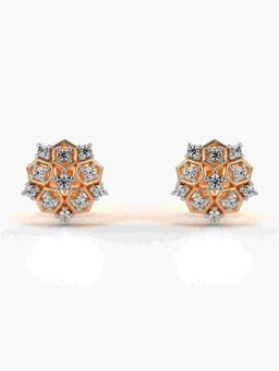 Valanova - Hallmarked 9K Rose Gold and Certified Lab Grown Diamond 0.15cts Stud Earrings