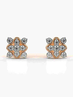 Valanova - Hallmarked 9K Rose Gold and Certified Lab Grown Diamond 0.42cts Stud Earrings