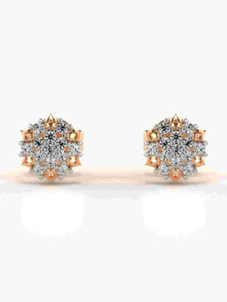 Valanova - Hallmarked 9K Rose Gold and Certified Lab Grown Diamond 0.17cts Stud Earrings