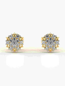 Valanova - Hallmarked 9K Yellow Gold and Certified Lab Grown Diamond 0.17cts Stud Earrings