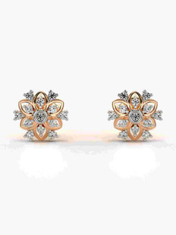 Valanova - Hallmarked 9K Rose Gold and Certified Lab Grown Diamond 0.19cts Stud Earrings