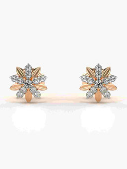 Valanova - Hallmarked 9K Rose Gold and Certified Lab Grown Diamond 0.18cts Stud Earrings