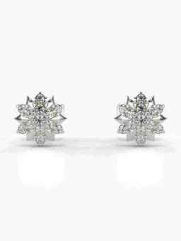 Valanova - Hallmarked 9K White Gold and Certified Lab Grown Diamond 0.19cts Stud Earrings