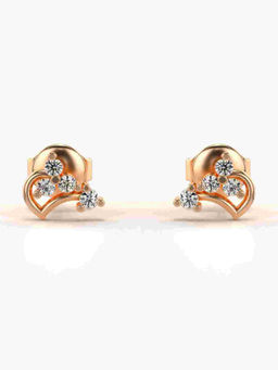 Valanova - Hallmarked 9K Rose Gold and Certified Lab Grown Diamond 0.16cts Stud Earrings