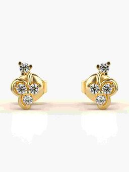 Valanova - Hallmarked 9K Yellow Gold and Certified Lab Grown Diamond 0.18cts Stud Earrings