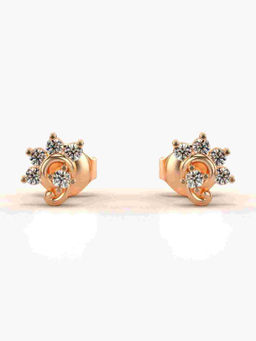 Valanova - Hallmarked 9K Rose Gold and Certified Lab Grown Diamond 0.20cts Stud Earrings