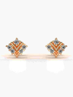 Valanova - Hallmarked 9K Rose Gold and Certified Lab Grown Diamond 0.20cts Stud Earrings