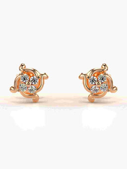 Valanova - Hallmarked 9K Rose Gold and Certified Lab Grown Diamond 0.18cts Stud Earrings