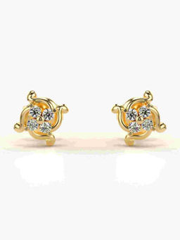 Valanova - Hallmarked 9K Yellow Gold and Certified Lab Grown Diamond 0.18cts Stud Earrings