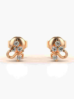 Valanova - Hallmarked 9K Rose Gold and Certified Lab Grown Diamond 0.14cts Stud Earrings