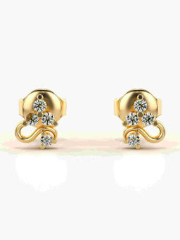 Valanova - Hallmarked 9K Yellow Gold and Certified Lab Grown Diamond 0.14cts Stud Earrings