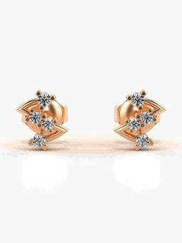 Valanova - Hallmarked 9K Rose Gold and Certified Lab Grown Diamond 0.16cts Stud Earrings