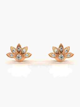 Valanova - Hallmarked 9K Rose Gold and Certified Lab Grown Diamond 0.19cts Stud Earrings
