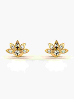 Valanova - Hallmarked 9K Yellow Gold and Certified Lab Grown Diamond 0.19cts Stud Earrings