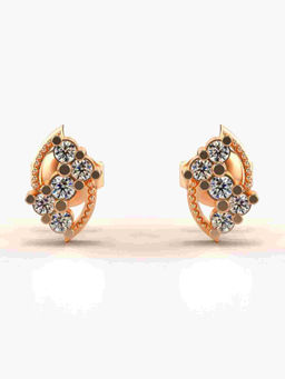 Valanova - Hallmarked 9K Rose Gold and Certified Lab Grown Diamond 0.24cts Stud Earrings