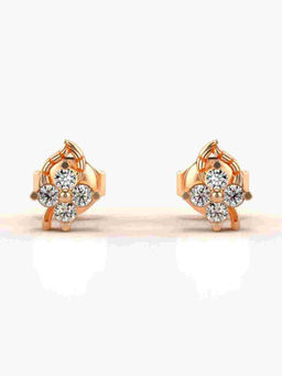 Valanova - Hallmarked 9K Rose Gold and Certified Lab Grown Diamond 0.18cts Stud Earrings