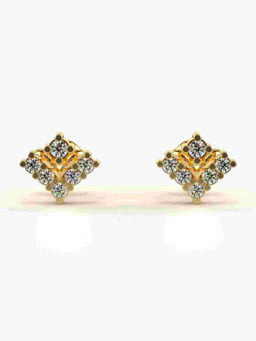 Valanova - Hallmarked 9K Yellow Gold and Certified Lab Grown Diamond 0.28cts Stud Earrings