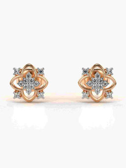 Valanova - Hallmarked 9K Rose Gold and Certified Lab Grown Diamond 0.14cts Stud Earrings