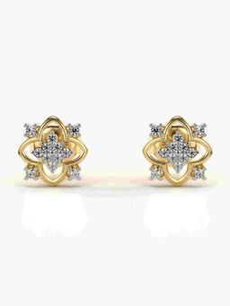 Valanova - Hallmarked 9K Yellow Gold and Certified Lab Grown Diamond 0.14cts Stud Earrings
