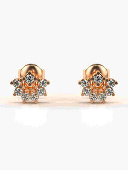 Valanova - Hallmarked 9K Rose Gold and Certified Lab Grown Diamond 0.32cts Stud Earrings