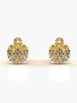 Valanova - Hallmarked 9K Yellow Gold and Certified Lab Grown Diamond 0.22cts Stud Earrings