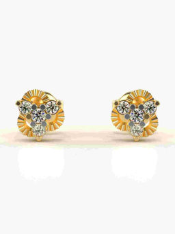 Valanova - Hallmarked 9K Yellow Gold and Certified Lab Grown Diamond 0.19cts Stud Earrings